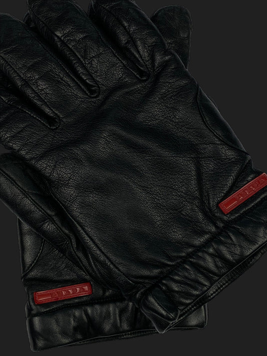 PRADA LINEA ROSSA F/W 2001 LEATHER GLOVES.