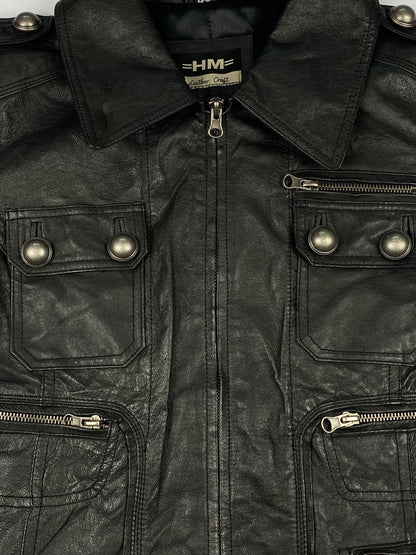 VINTAGE HARLEY DAVIDSON BIKER LEATHER JACKET. (40 / M)