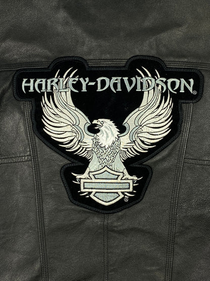 VINTAGE HARLEY DAVIDSON BIKER LEATHER JACKET. (40 / M)