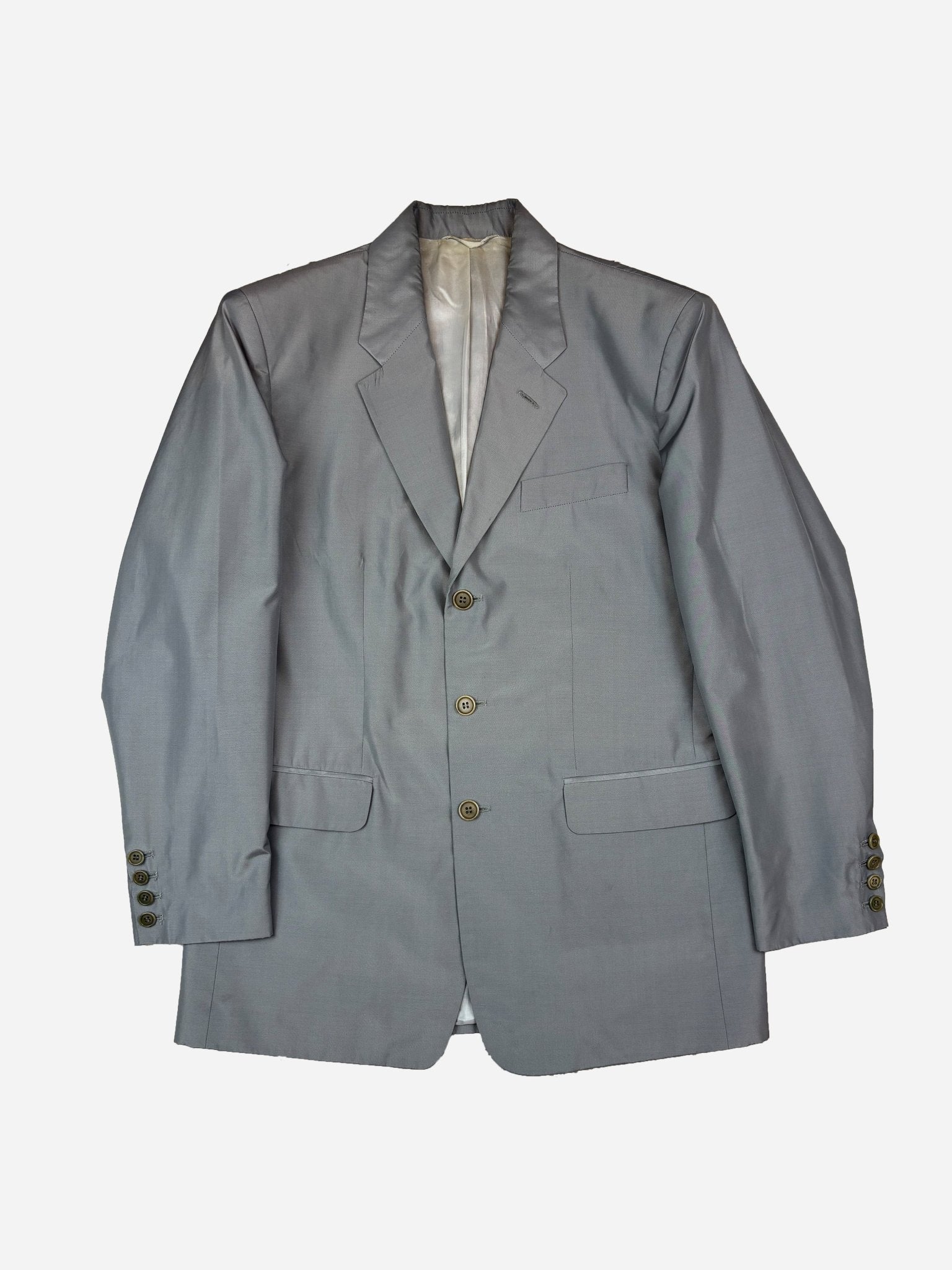 HELMUT LANG 1990's NYLON & SILK SUIT JACKET. (50 / M) - SEVENUES.