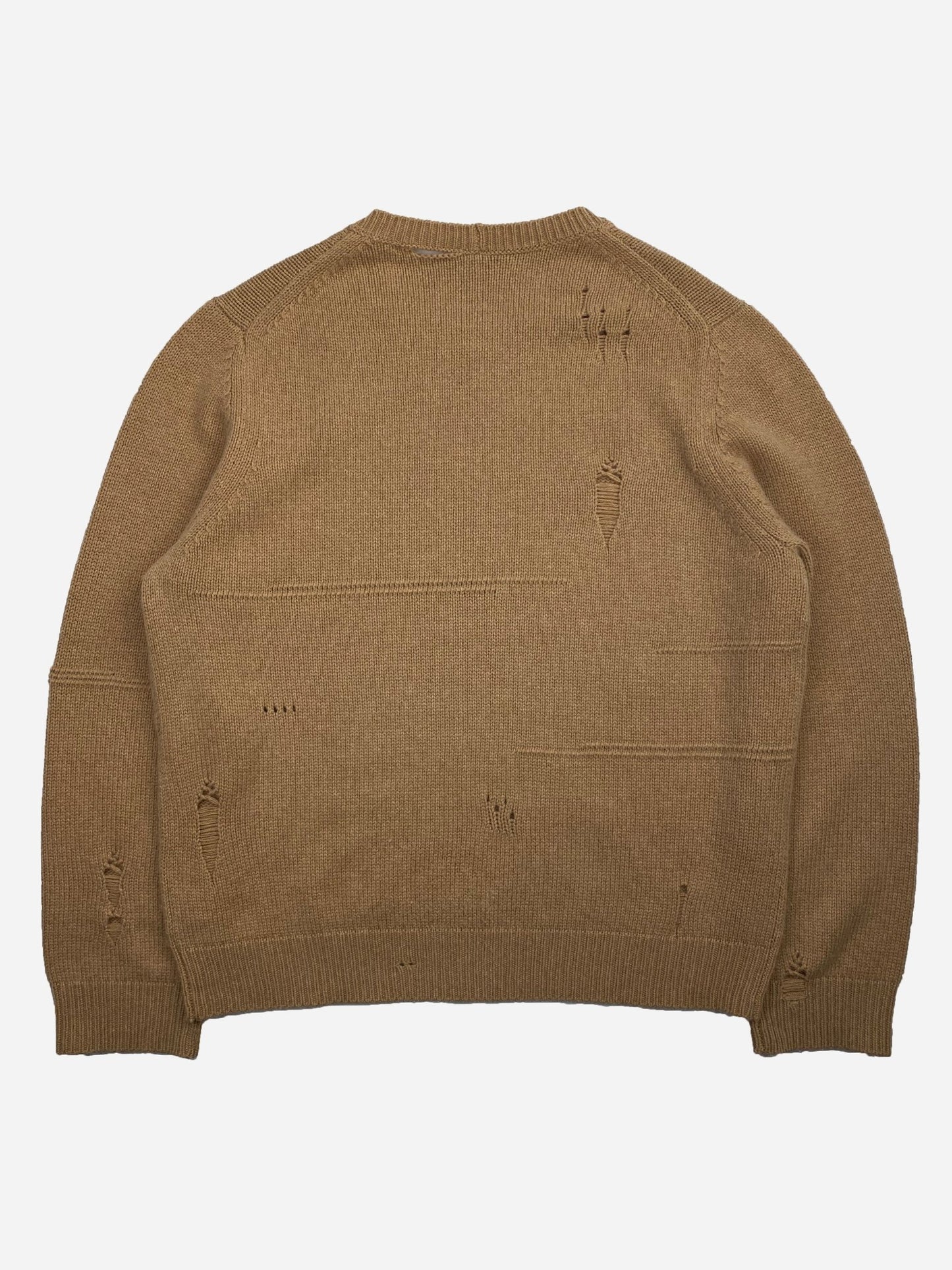 HELMUT LANG F/W 2022 DISTRESSED WOOL KNIT JUMPER. (XXL) - SEVENUES.