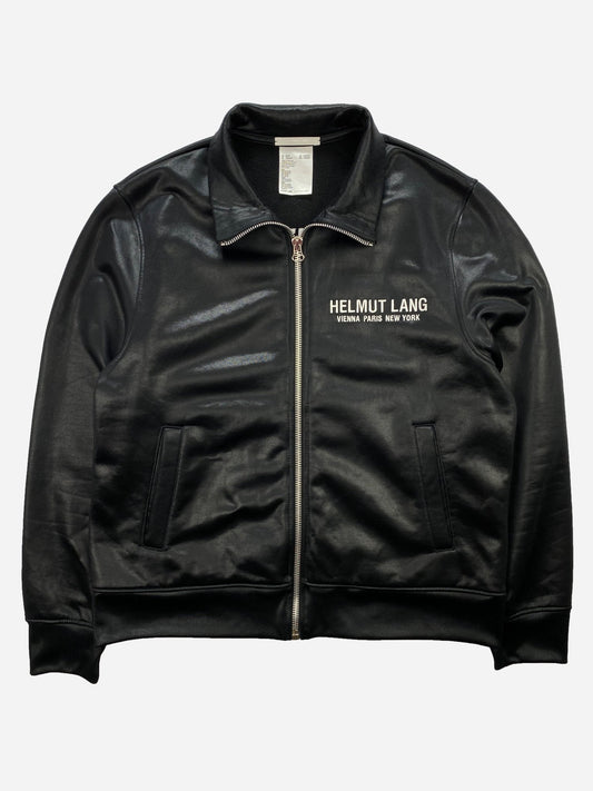 HELMUT LANG LOGO EMBROIDERED COATED LOOPBACK JACKET. (XL) - SEVENUES.