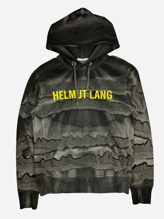 HELMUT LANG MARBLE DYE LOGO HOODED SWEATSHIRT. (S) - SEVENUES.