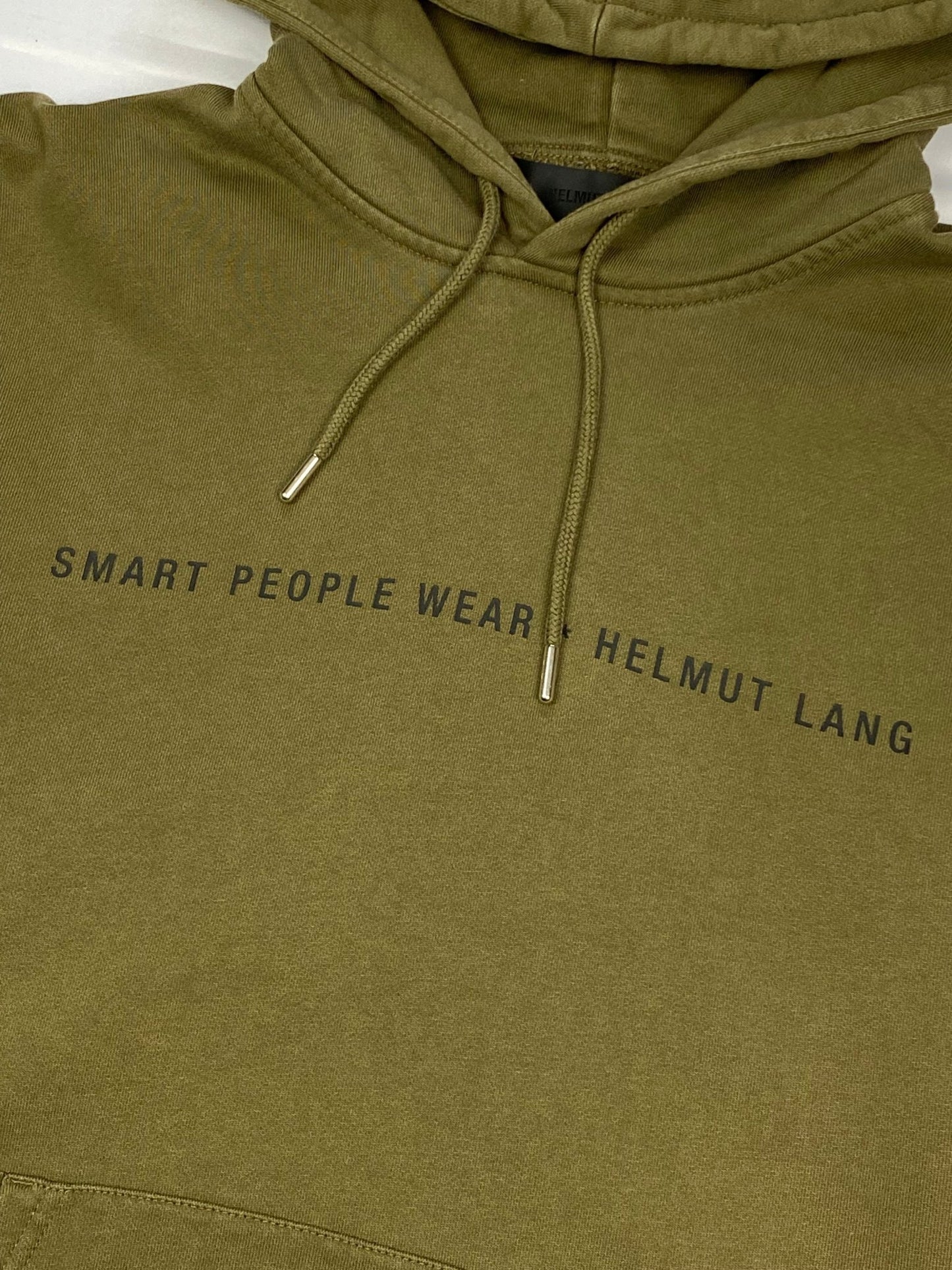 HELMUT LANG 'SMART PEOPLE WEAR HELMUT LANG' HOODED SWEATSHIRT. (S) - SEVENUES.