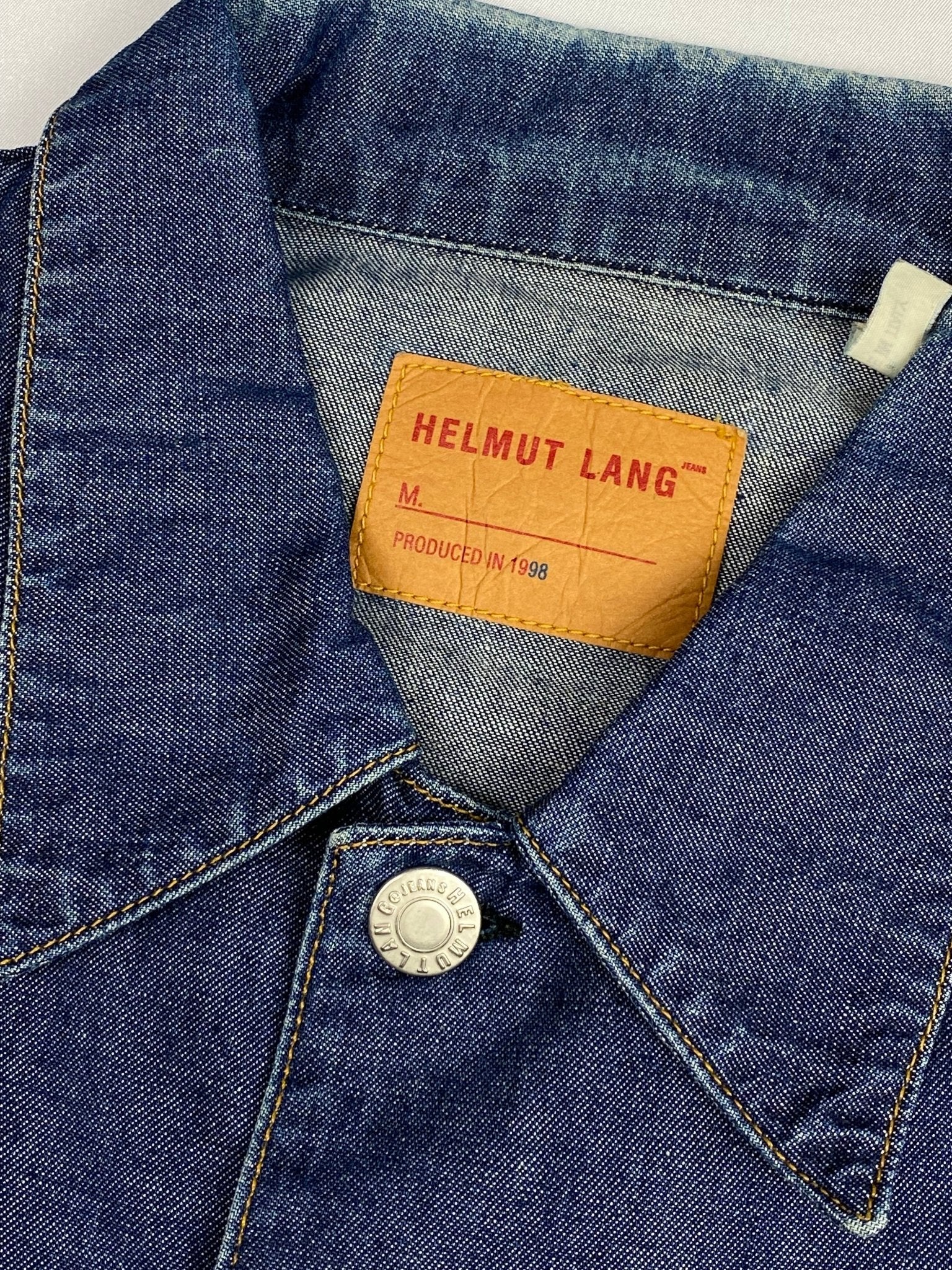 HELMUT LANG S/S 1998 INDIGO DENIM OVERSHIRT. (44 / S) - SEVENUES.