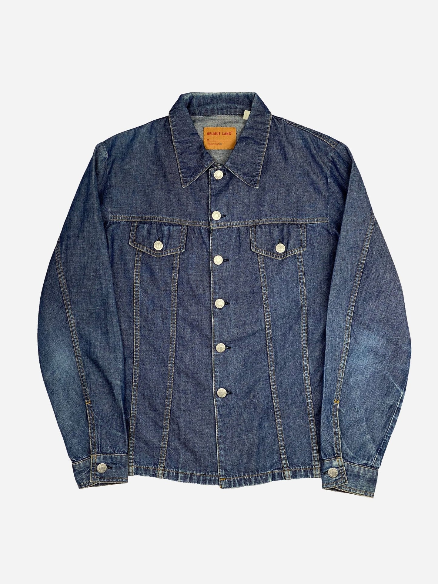 HELMUT LANG S/S 1998 INDIGO DENIM OVERSHIRT. (44 / S) - SEVENUES.