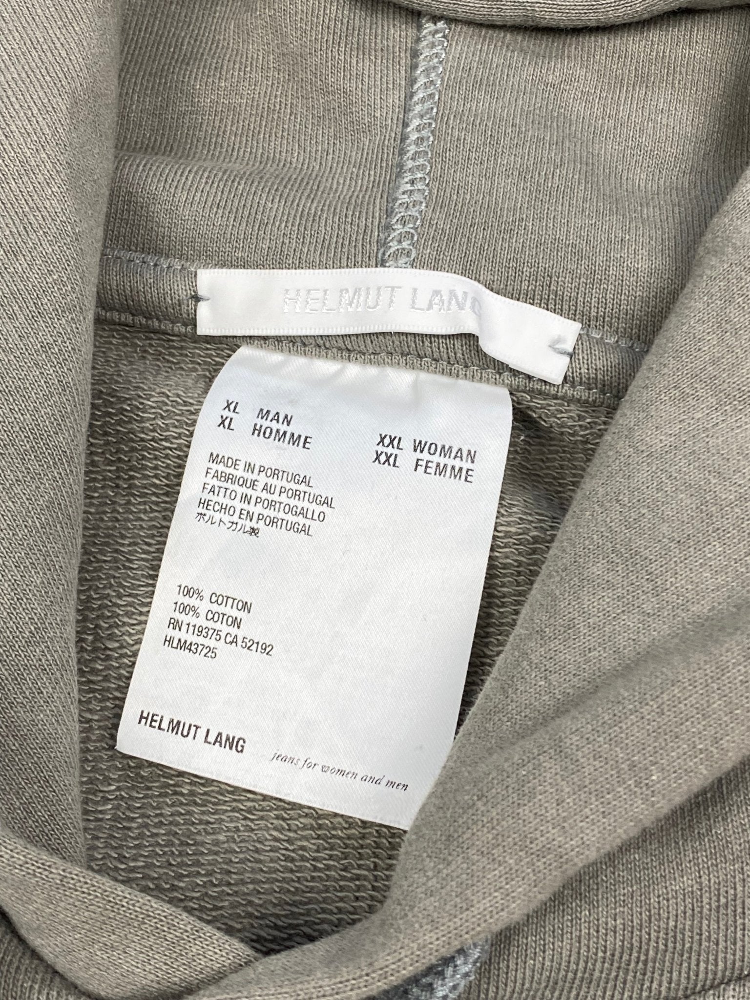 HELMUT LANG 'THE HELMUT LANG' EMBROIDERED HOODED SWEATSHIRT. (XL) - SEVENUES.