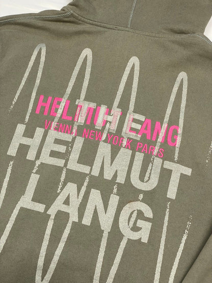 HELMUT LANG 'THE HELMUT LANG' EMBROIDERED HOODED SWEATSHIRT. (XL) - SEVENUES.