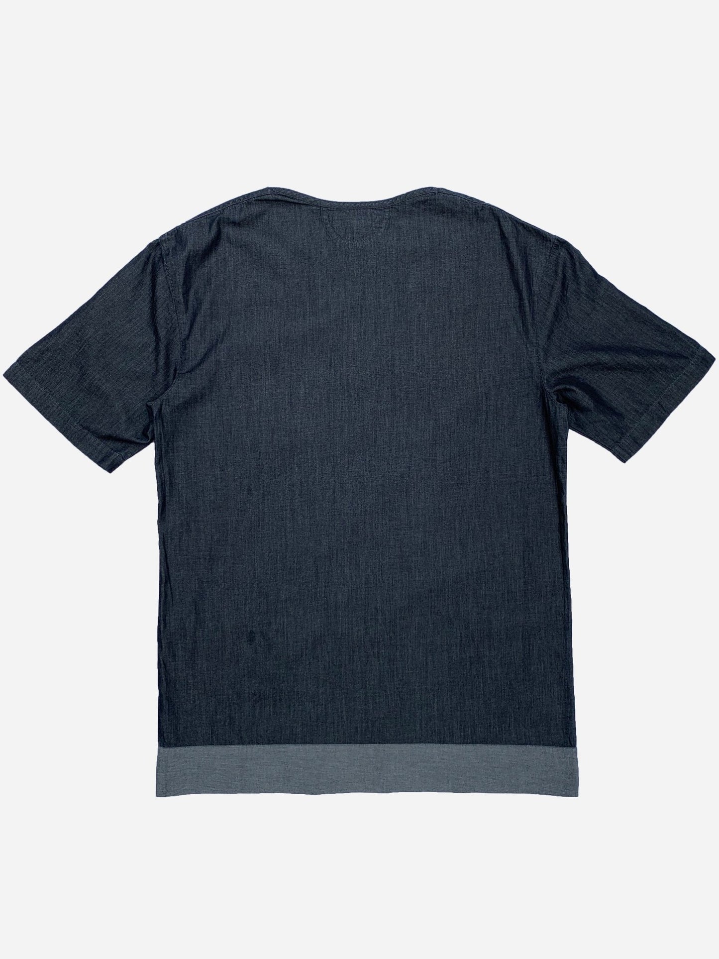 HELMUT LANG TWO TONE DENIM T - SHIRT. (XS) - SEVENUES.