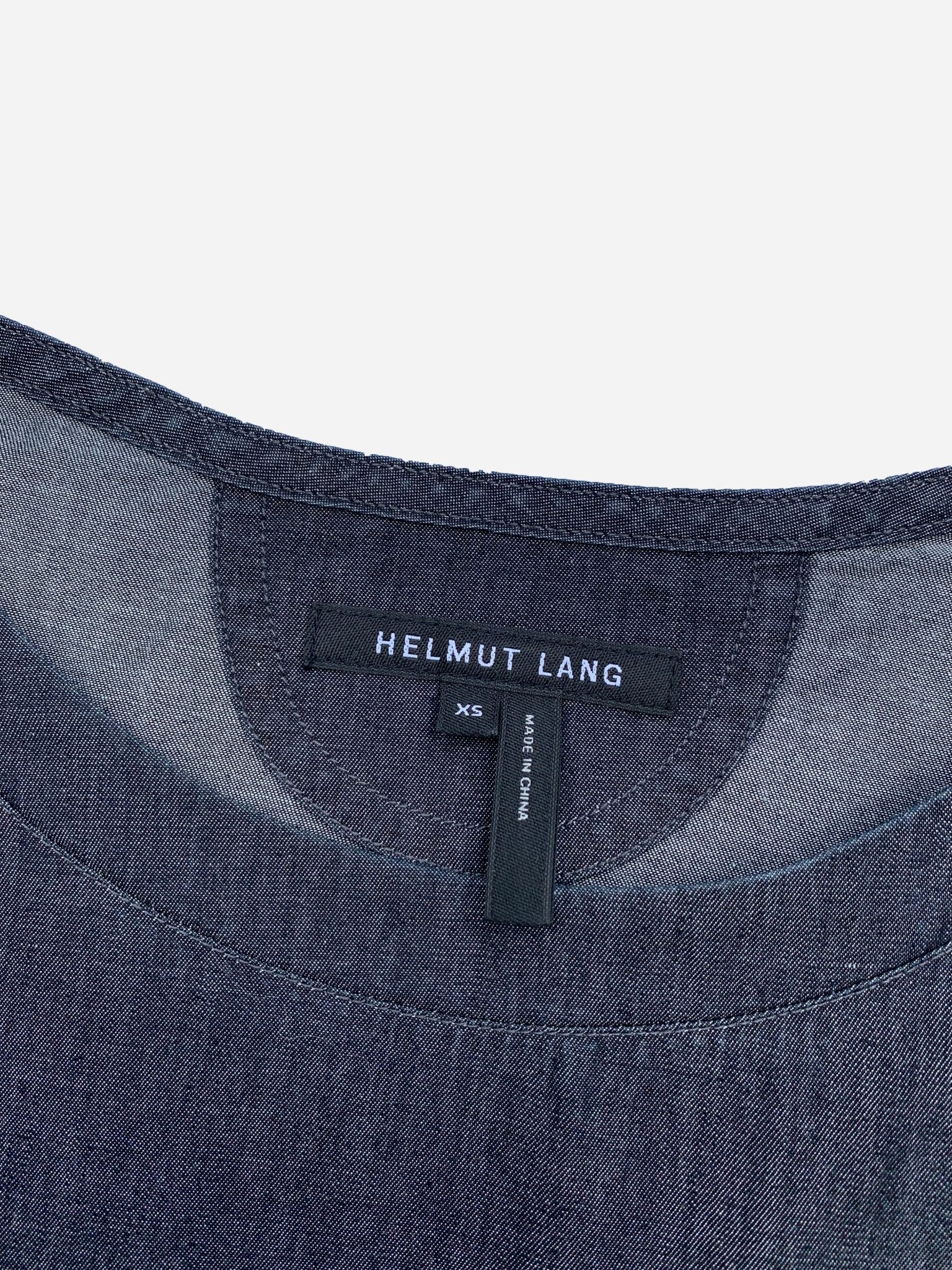 HELMUT LANG TWO TONE DENIM T - SHIRT. (XS) - SEVENUES.