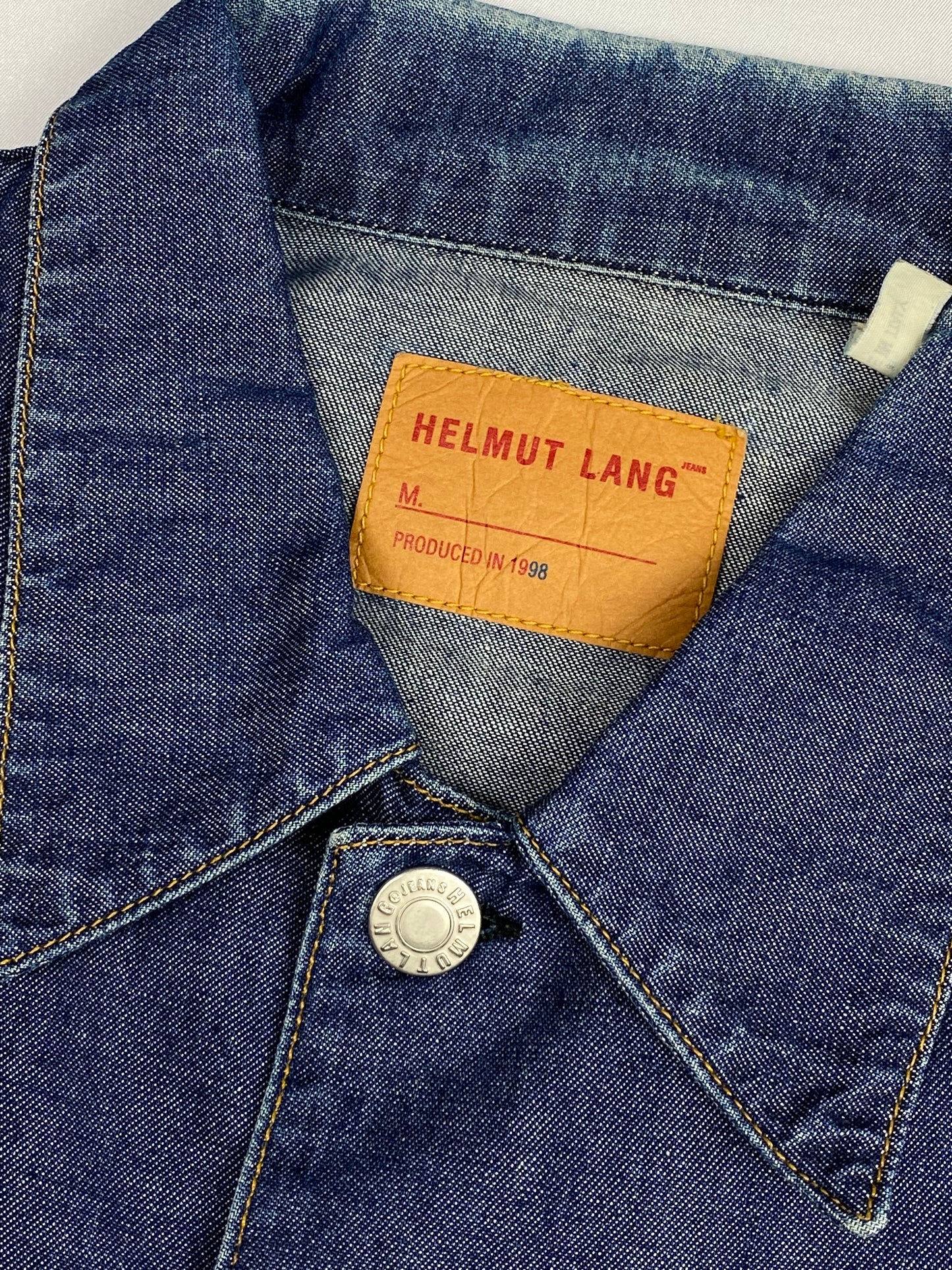 HELMUT LANG S/S 1998 INDIGO DENIM OVERSHIRT. (44 / S)