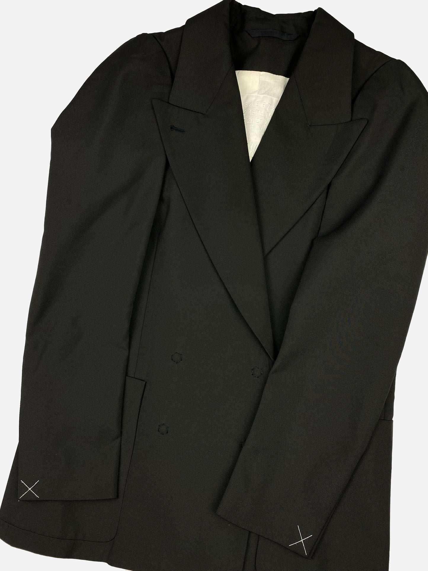 MAISON MARGIELA X H&M DOUBLE-BREASTED BLAZER JACKET. (34 / XS)