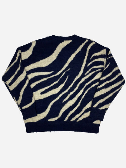 ISABEL MARANT MOHAIR ZEBRA INTARSIA KNIT JUMPER. (XL) - SEVENUES.