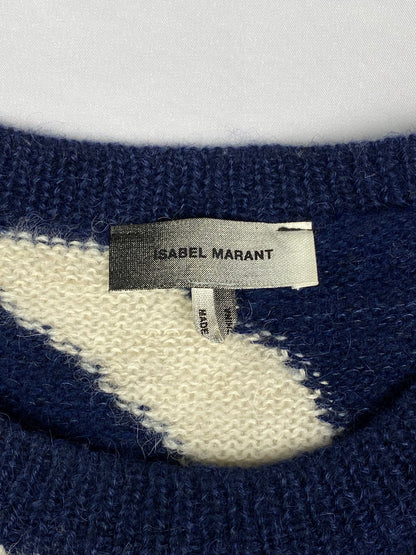 ISABEL MARANT MOHAIR ZEBRA INTARSIA KNIT JUMPER. (XL) - SEVENUES.