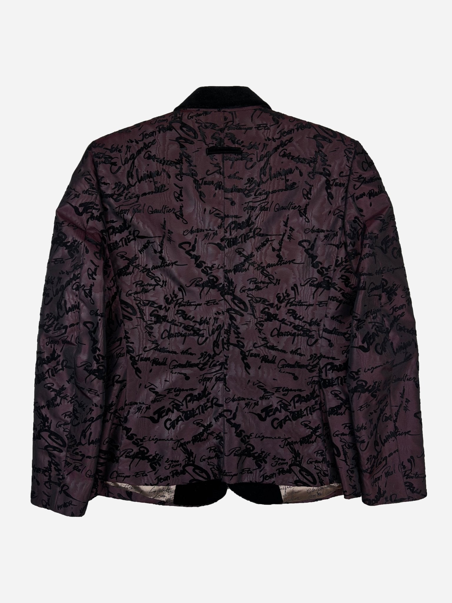 JEAN PAUL GAULTIER 'CLASSIQUE' F/W 1997 VELVET SCRIBBLE BLAZER. (48 / M) - SEVENUES.