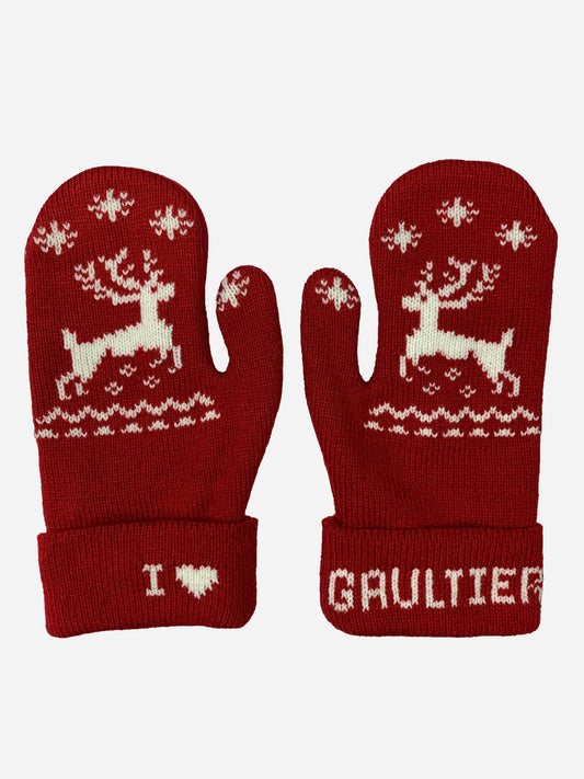 JEAN PAUL GAULTIER 'I <3 GAULTIER' REINDEER GLOVES. - SEVENUES.