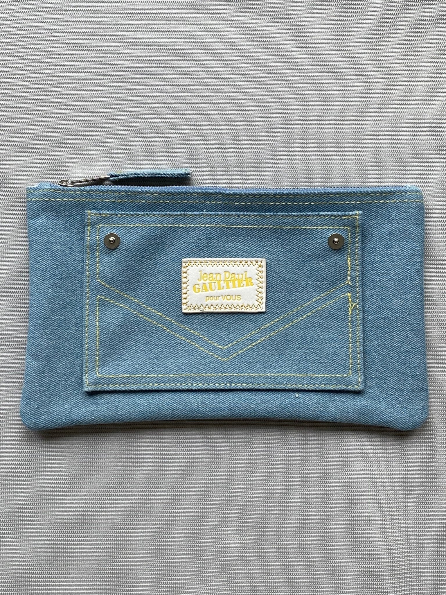 JEAN PAUL GAULTIER 'POUR VOUS' DENIM POUCH. - SEVENUES.