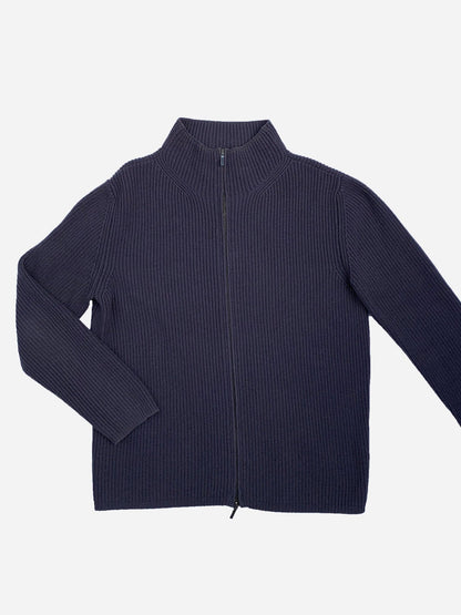 JIL SANDER F/W 2015 KNITWEAR ZIP - UP JACKET LAVENDER. (L) - SEVENUES.