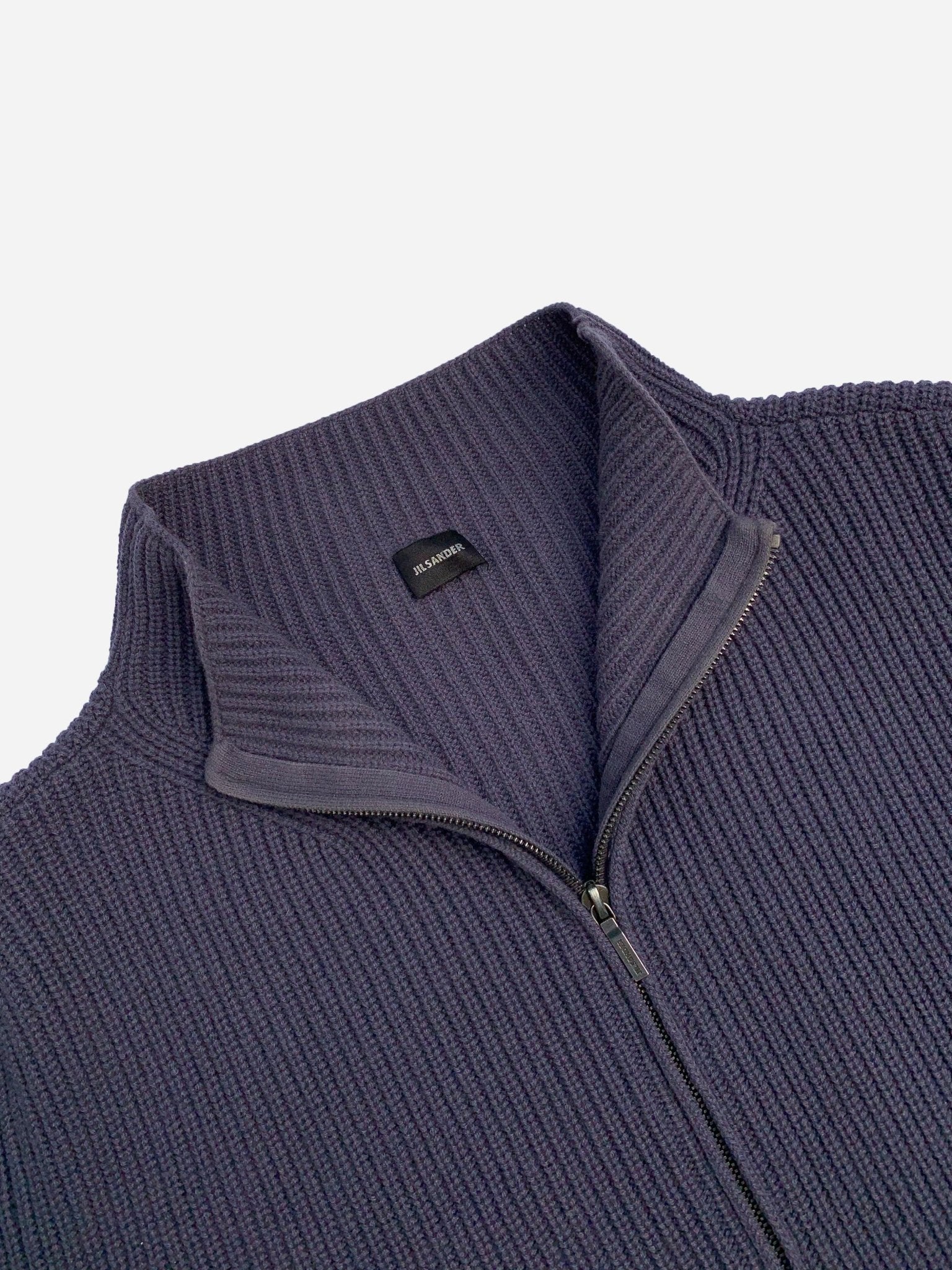 JIL SANDER F/W 2015 KNITWEAR ZIP - UP JACKET LAVENDER. (L) - SEVENUES.