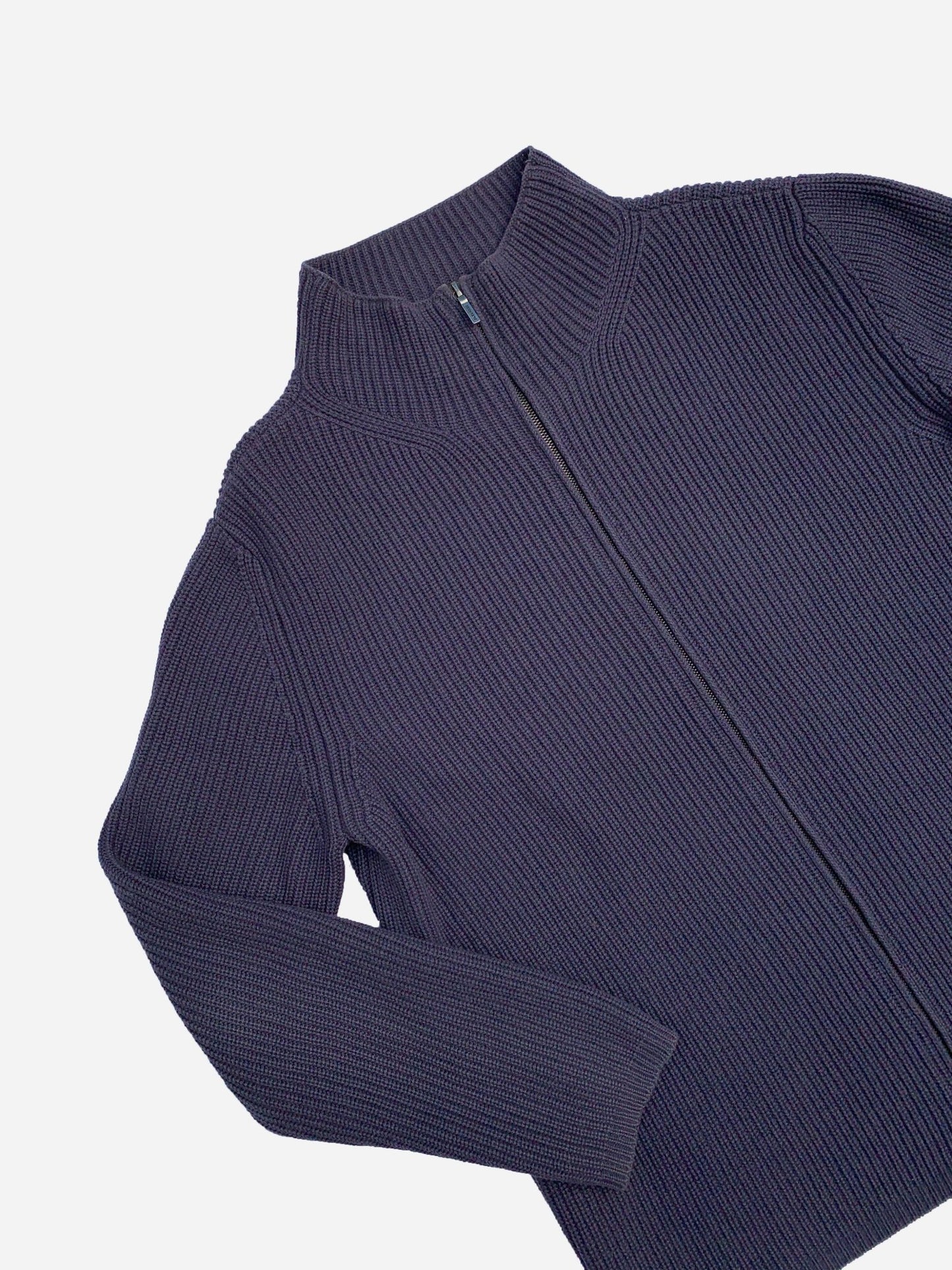 JIL SANDER F/W 2015 KNITWEAR ZIP - UP JACKET LAVENDER. (L) - SEVENUES.