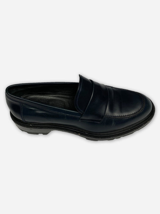 JIL SANDER HEAVY DUTY LEATHER PENNY LOAFER. (EU 42.5) - SEVENUES.