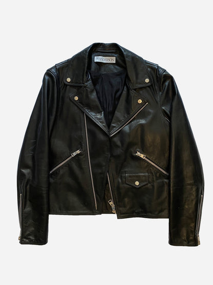 J.W. ANDERSON 'GILBERT & GEORGE' LEATHER BIKER JACKET. (50 / M) - SEVENUES.