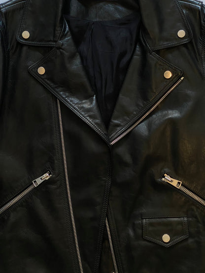 J.W. ANDERSON 'GILBERT & GEORGE' LEATHER BIKER JACKET. (50 / M) - SEVENUES.