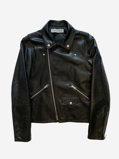 J.W. ANDERSON 'GILBERT & GEORGE' LEATHER BIKER JACKET. (50 / M)