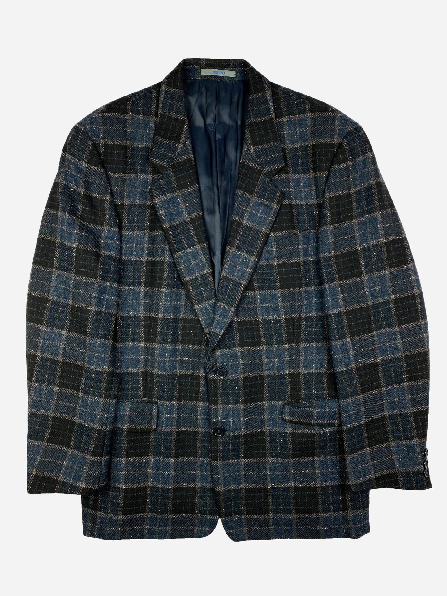 KENZO HOMME CHECKERED WOOL BLAZER. (52 / L) - SEVENUES.