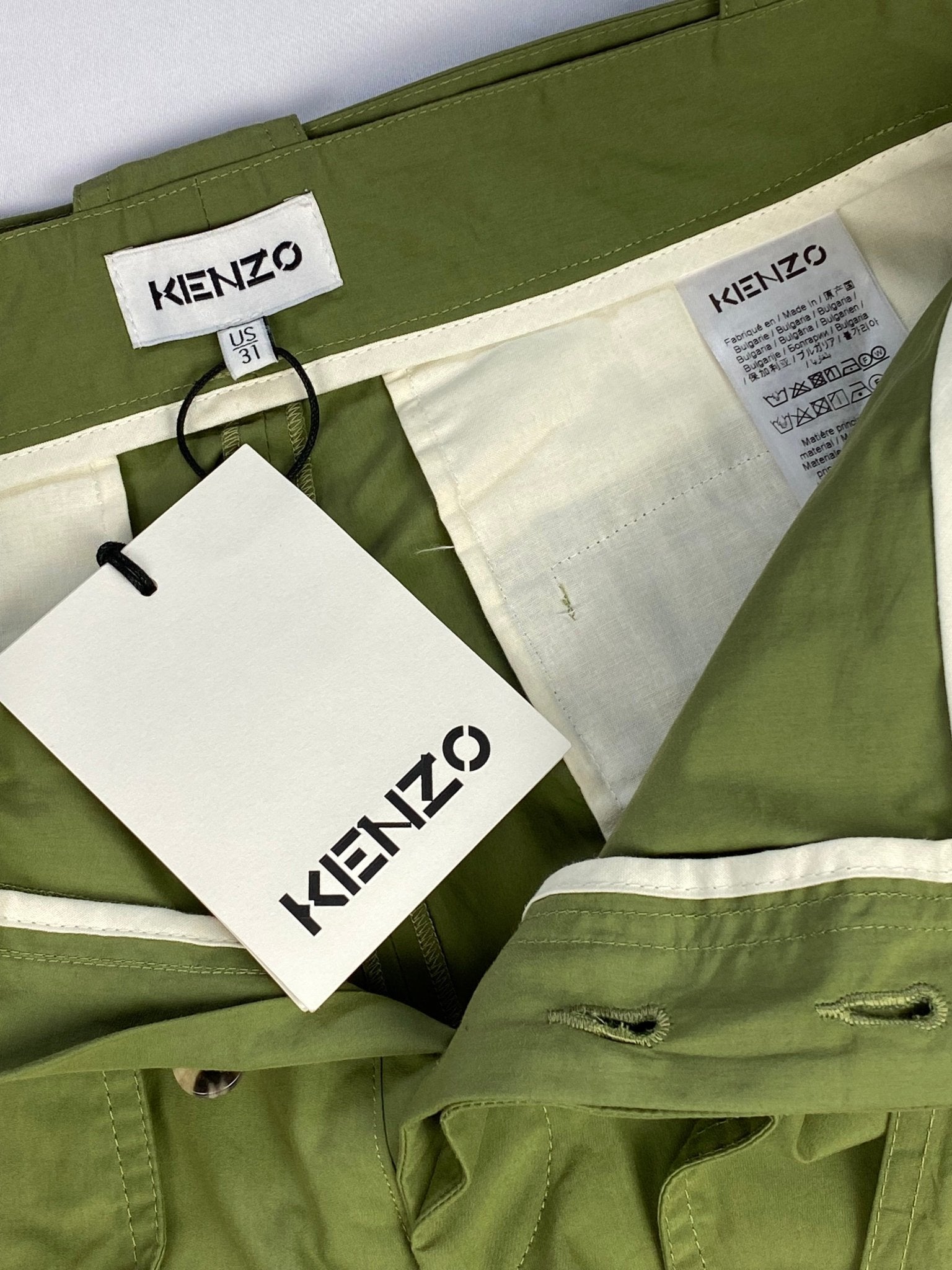 KENZO PARIS COTTON TWILL BELTED CARGO PANTS. (31) - SEVENUES.