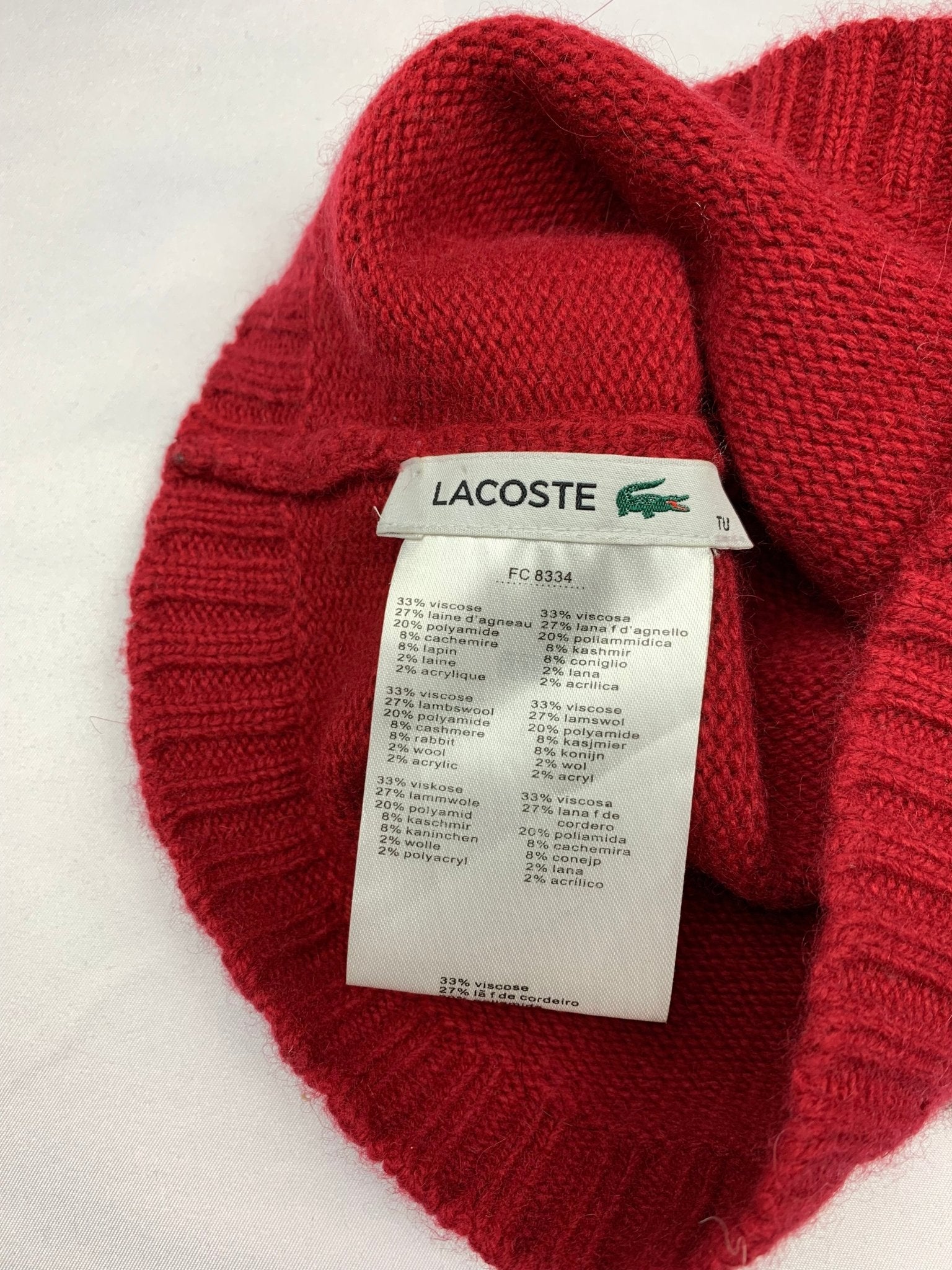 LACOSTE CROCODILE WOOL & VISCOSE BEANIE. - SEVENUES.