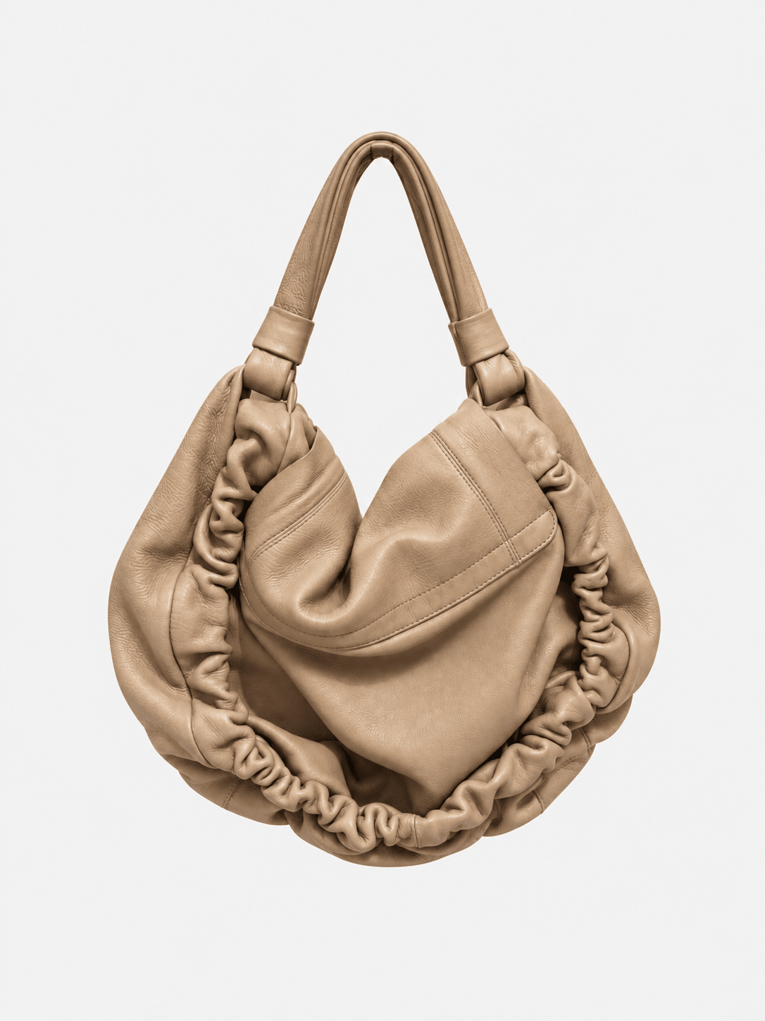 LEATHER HOBO HANDBAG. - SEVENUES.