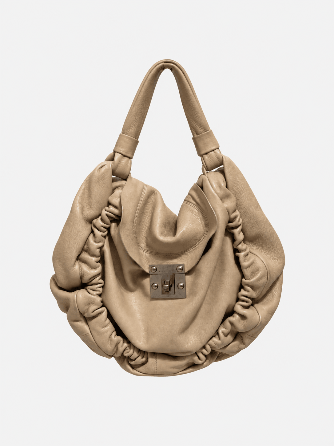 LEATHER HOBO HANDBAG. - SEVENUES.