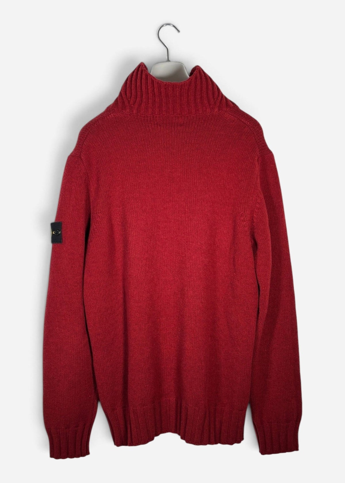 LOGO-PATCH SHAWL COLLAR KNIT SWEATSHIRT. (XXL) - SEVENUES.