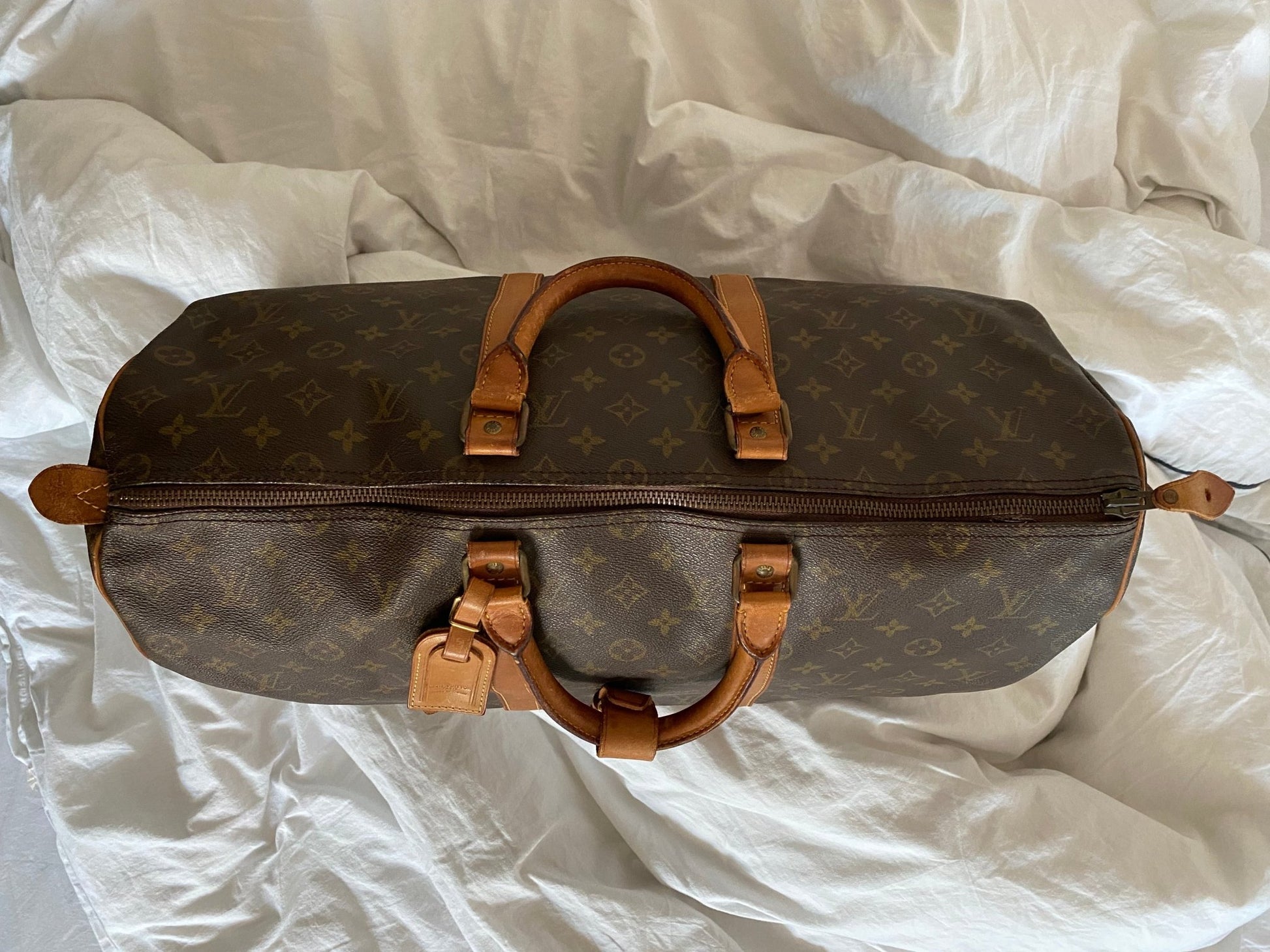 LOUIS VUITTON KEEPALL 50 WEEKENDER BAG. - SEVENUES.