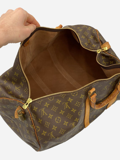 LOUIS VUITTON KEEPALL 55 MONOGRAM WEEKENDER BAG. - SEVENUES.