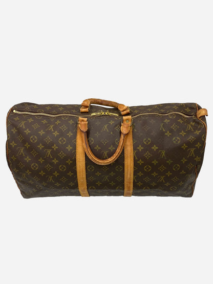 LOUIS VUITTON KEEPALL 55 MONOGRAM WEEKENDER BAG. - SEVENUES.