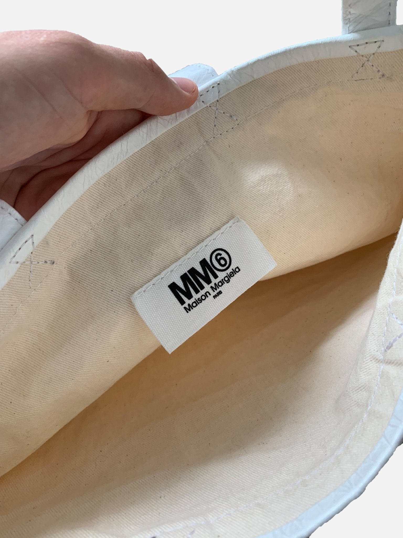 MAISON MARGIELA MM6 CRINKLED TOTE BAG. - SEVENUES.