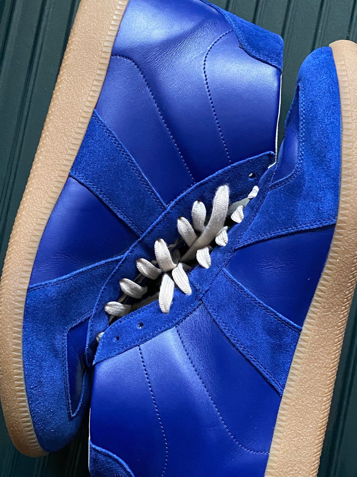 MAISON MARGIELA REPLICA GAT HIGH LEATHER SNEAKERS. (46) - SEVENUES.