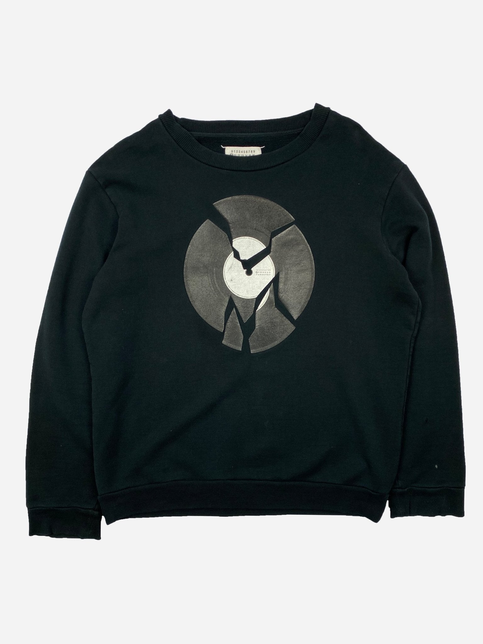 MAISON MARTIN MARGIELA 'BROKEN VINYL' CREWNECK SWEATSHIRT. (L) - SEVENUES.