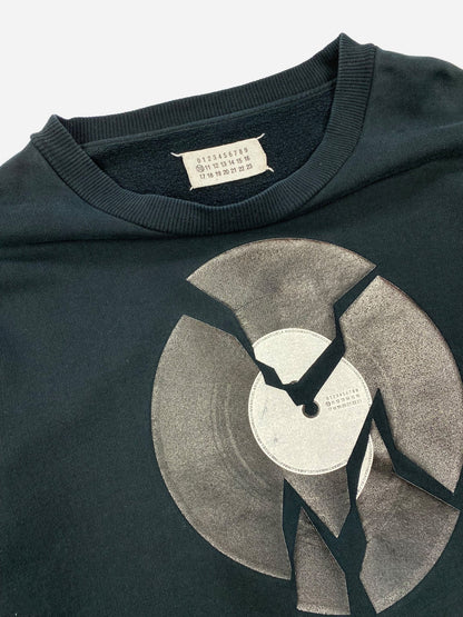 MAISON MARTIN MARGIELA 'BROKEN VINYL' CREWNECK SWEATSHIRT. (L) - SEVENUES.