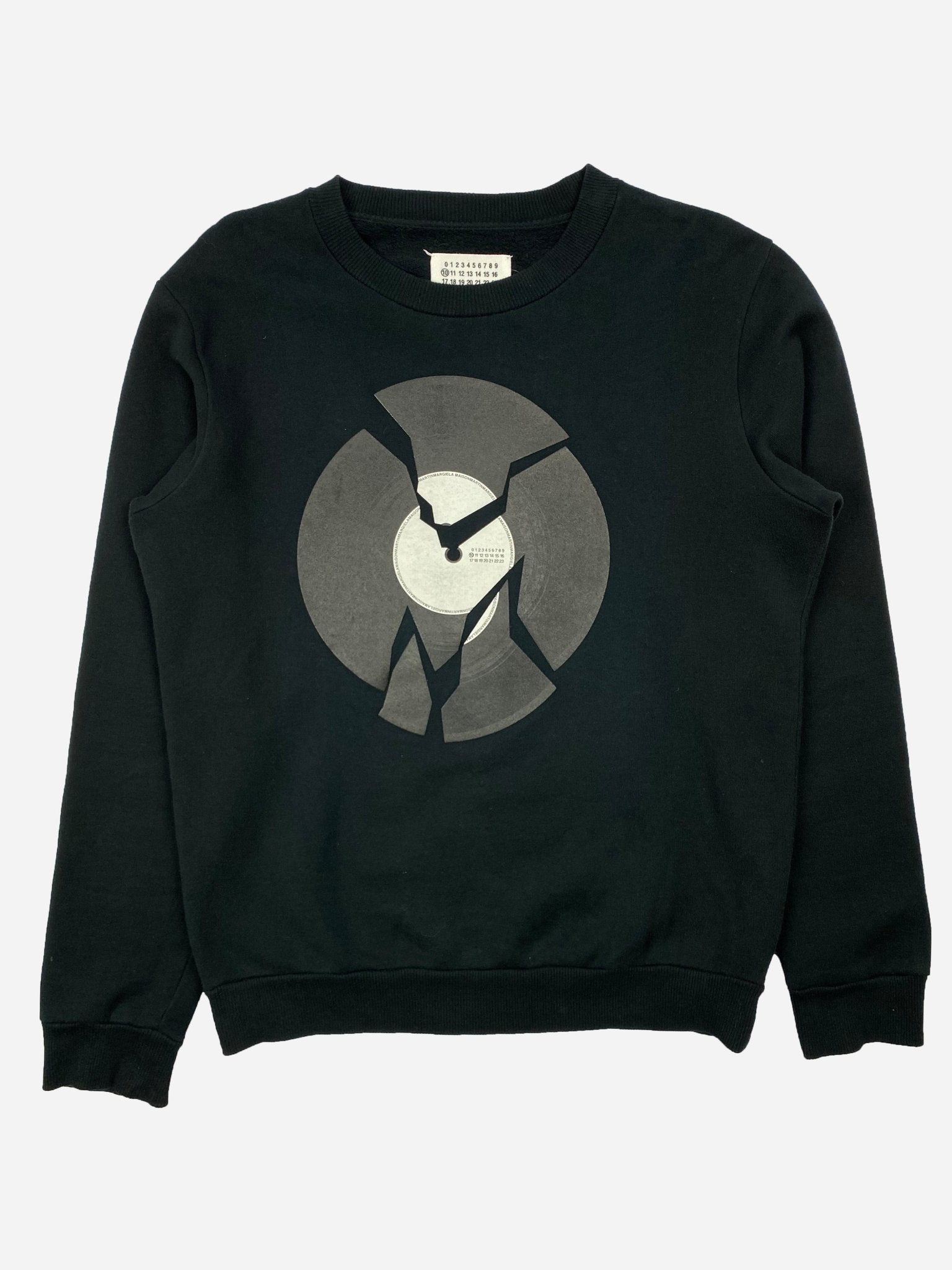 MAISON MARTIN MARGIELA BROKEN VINYL RECORD CREWNECK SWEATSHIRT. (M) - SEVENUES.