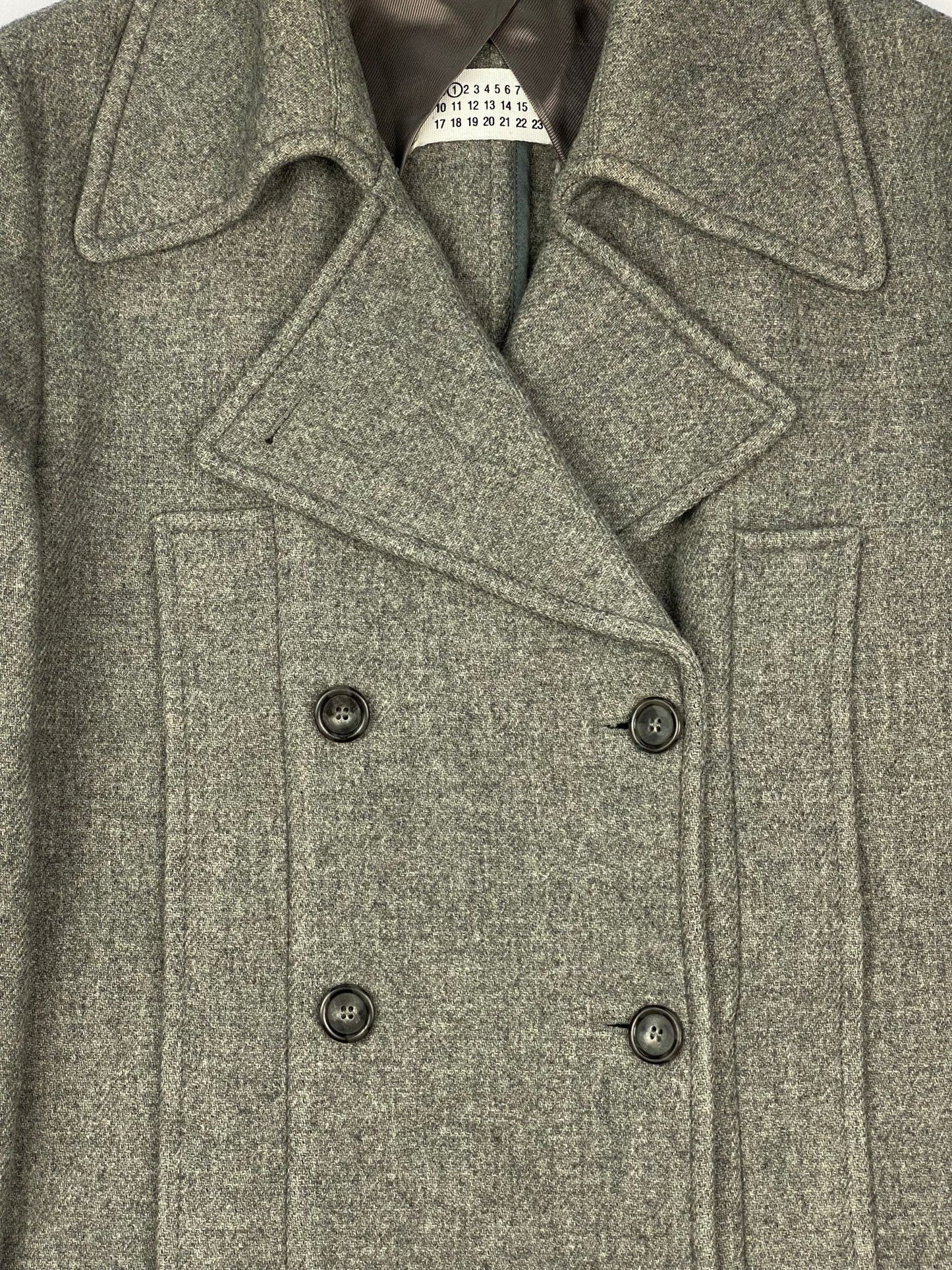 MAISON MARTIN MARGIELA F/W 2011 WOOL CABAN PEA COAT. (42 / XL) - SEVENUES.