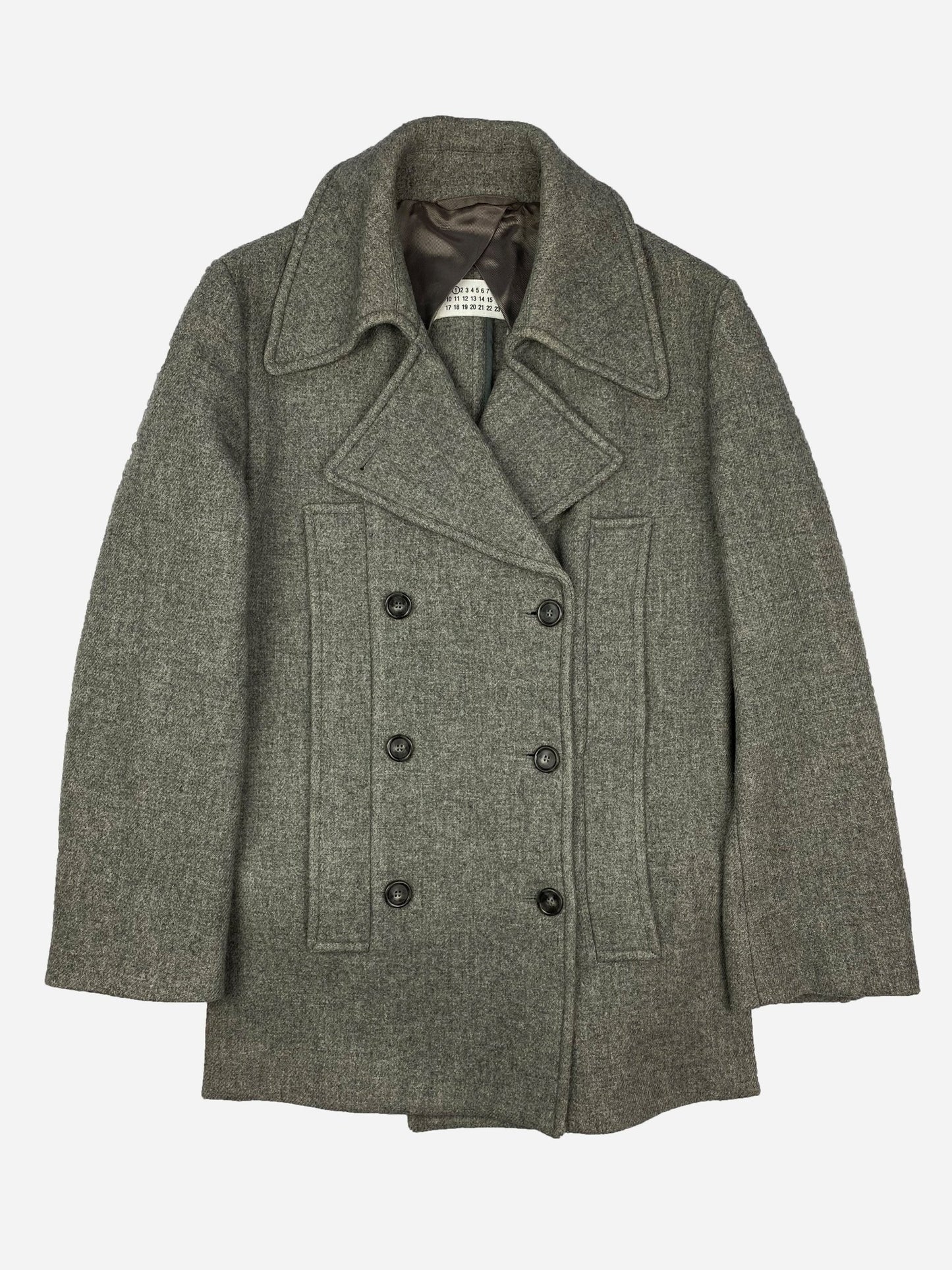 MAISON MARTIN MARGIELA F/W 2011 WOOL CABAN PEA COAT. (42 / XL) - SEVENUES.