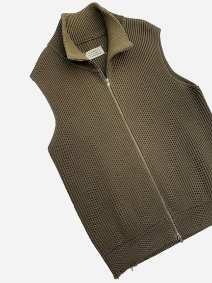 MAISON MARTIN MARGIELA F/W 2013 HEAVY KNITTED ZIP - UP VEST. (L) - SEVENUES.