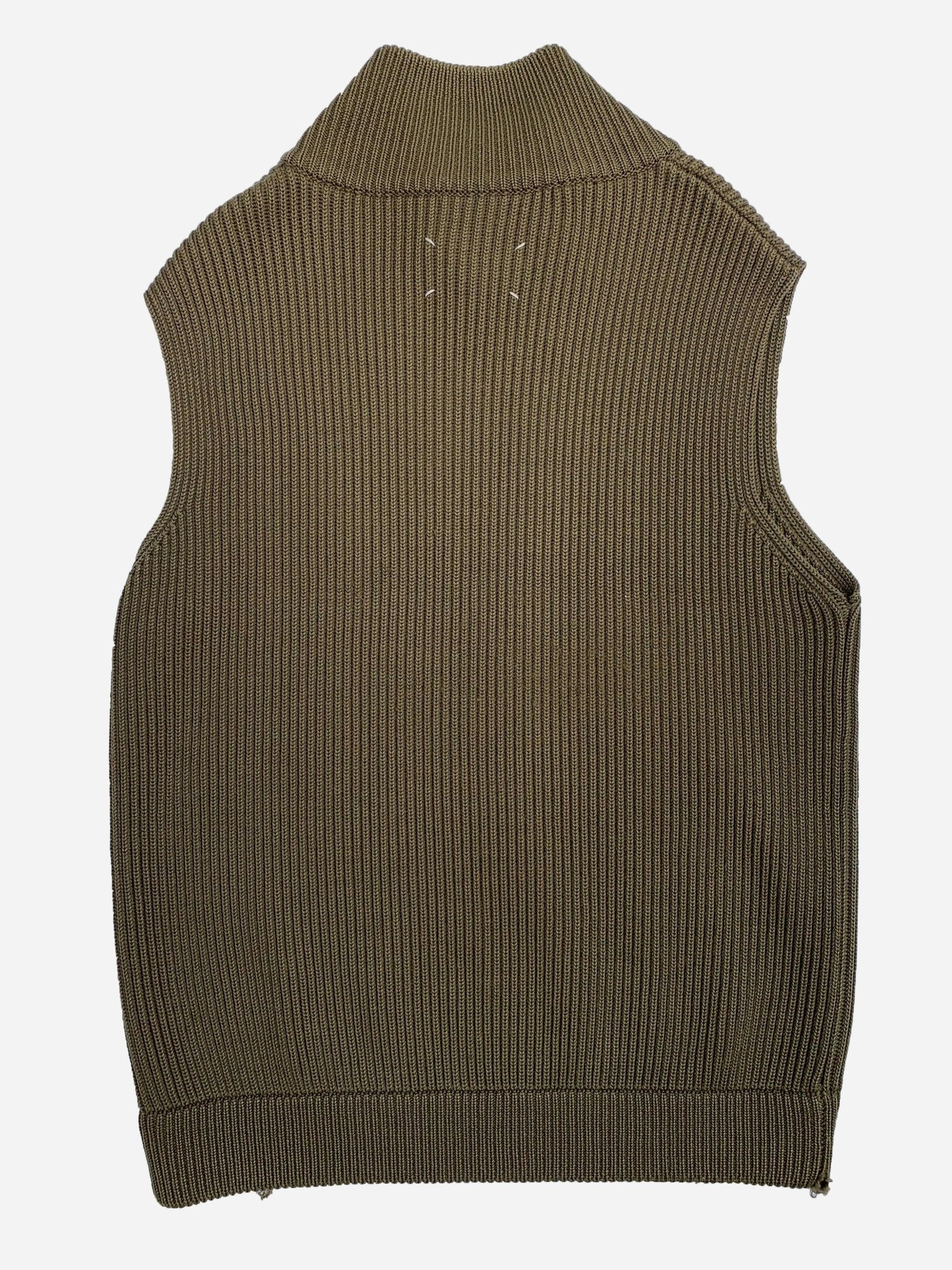 MAISON MARTIN MARGIELA F/W 2013 HEAVY KNITTED ZIP - UP VEST. (L) - SEVENUES.