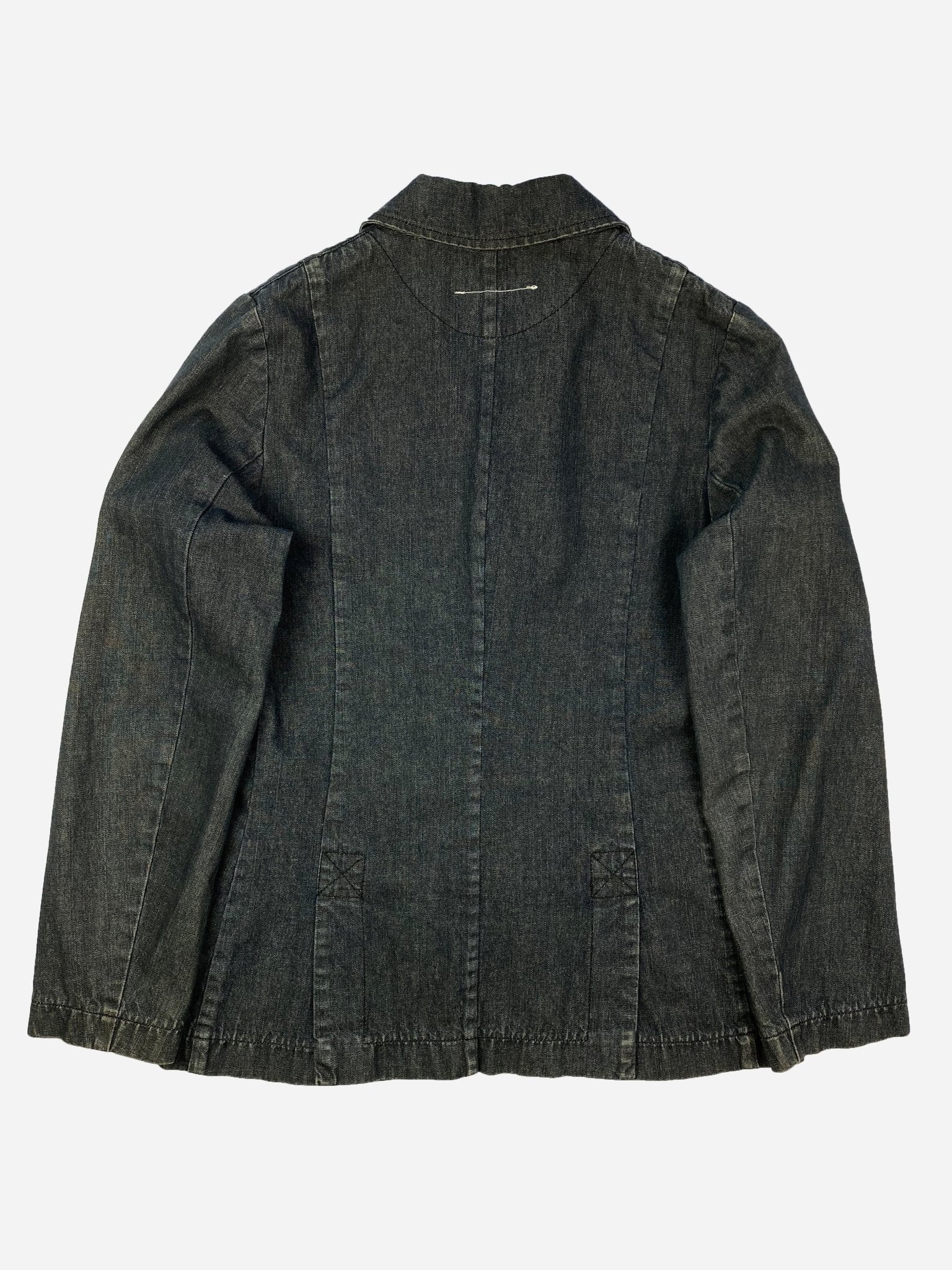 MAISON MARTIN MARGIELA 'TIGHT FIT' S/S 2003 DENIM BLAZER JACKET. (42 / XL) - SEVENUES.