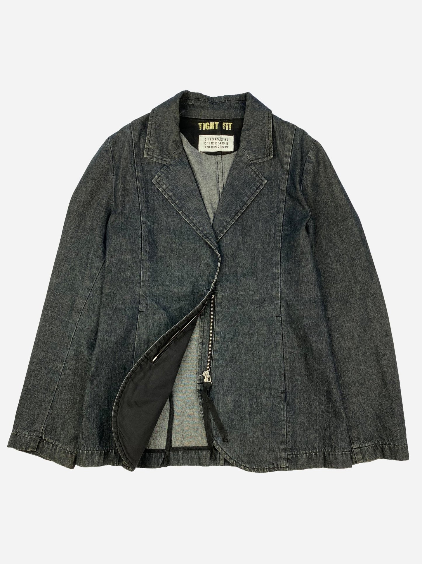 MAISON MARTIN MARGIELA 'TIGHT FIT' S/S 2003 DENIM BLAZER JACKET. (42 / XL) - SEVENUES.