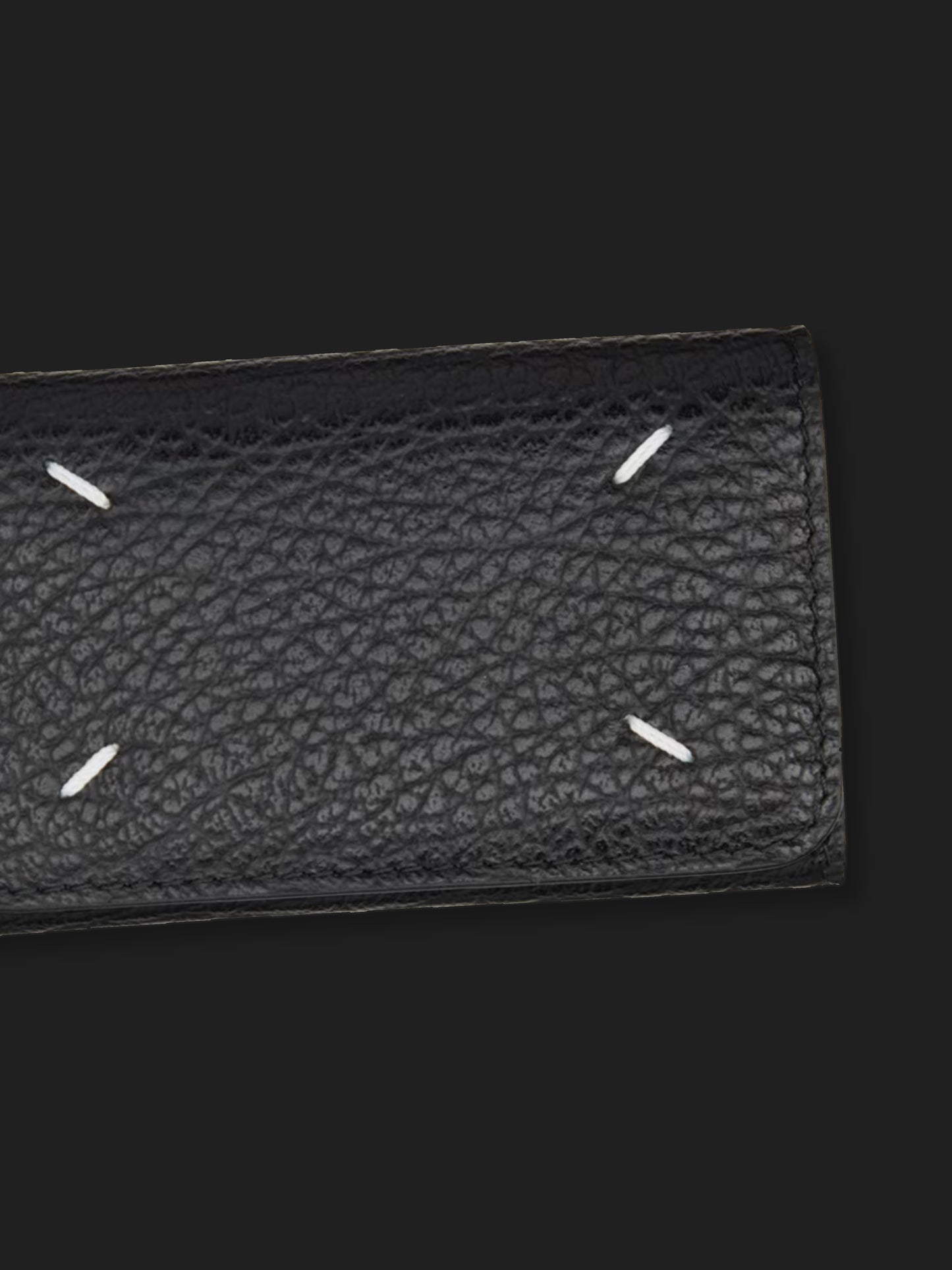 MAISON MARGIELA 4-STITCHES GRAINED LEATHER KEYHOLDER.