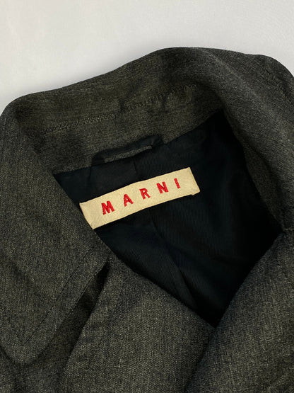 MARNI A/W '16 STRIPED LANA WOOL COAT. (40 / M) - SEVENUES.